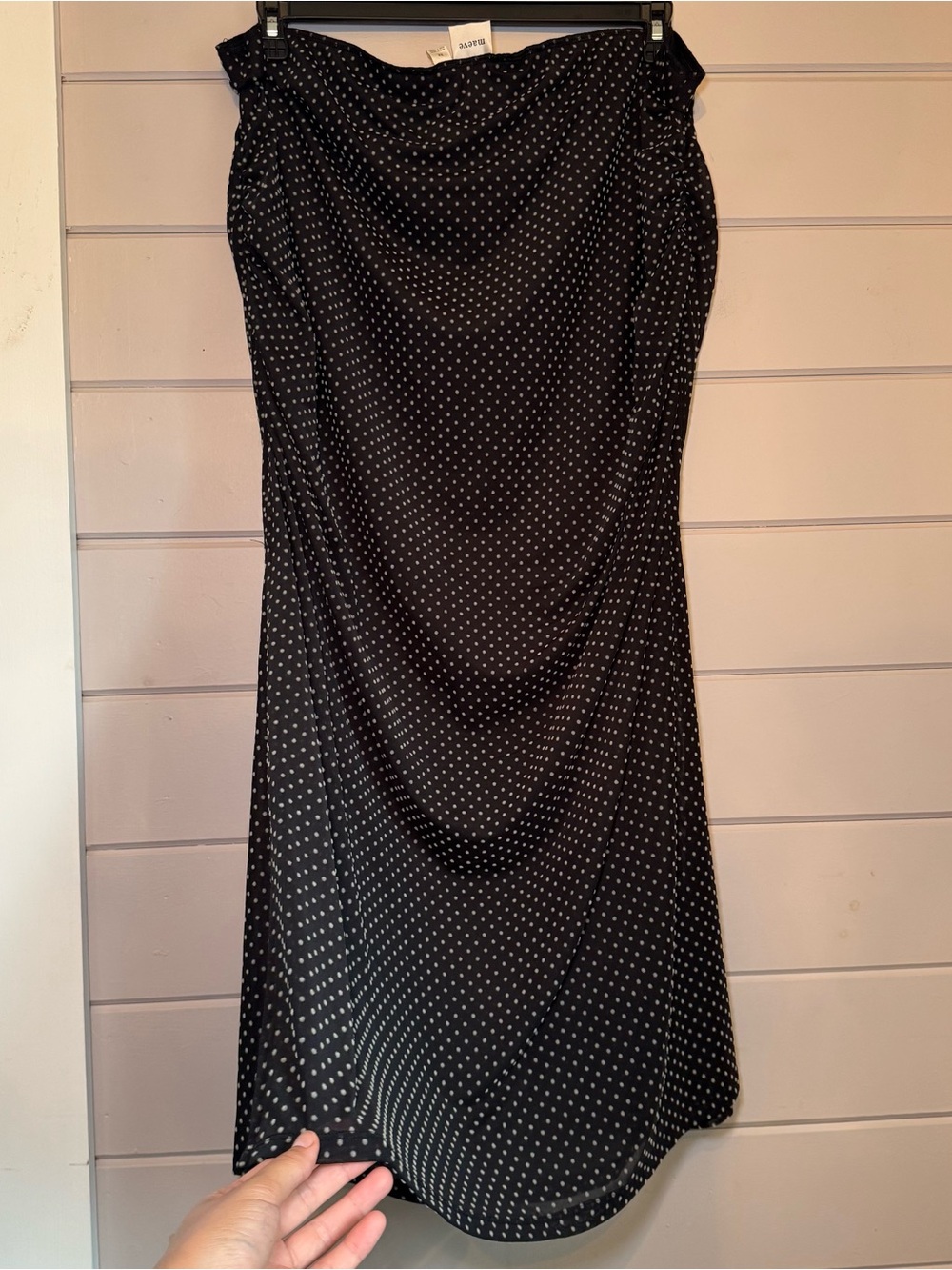 Maeve Anthropologie Plus Women’s Black & White Polka Dot Maxi Skirt